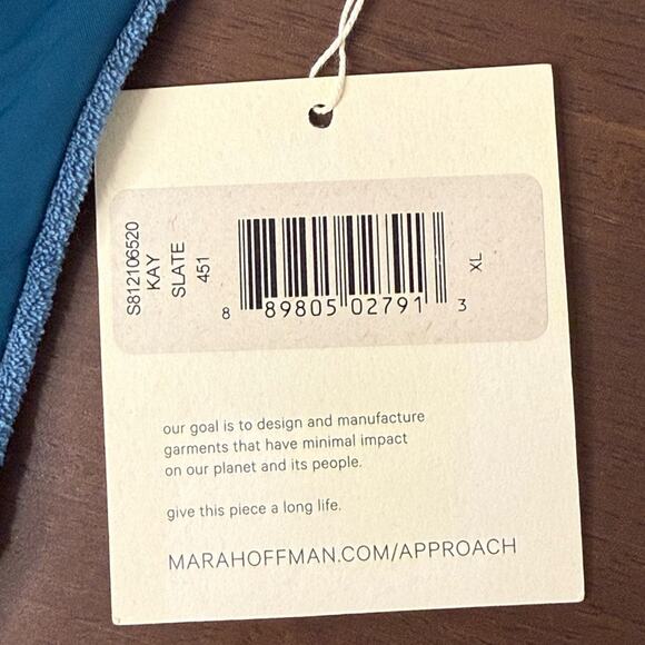 Anthropologie Mara Hoffman Kay Terry Fabric Bikini Bottom in Slate Blue XL - Picture 11 of 11